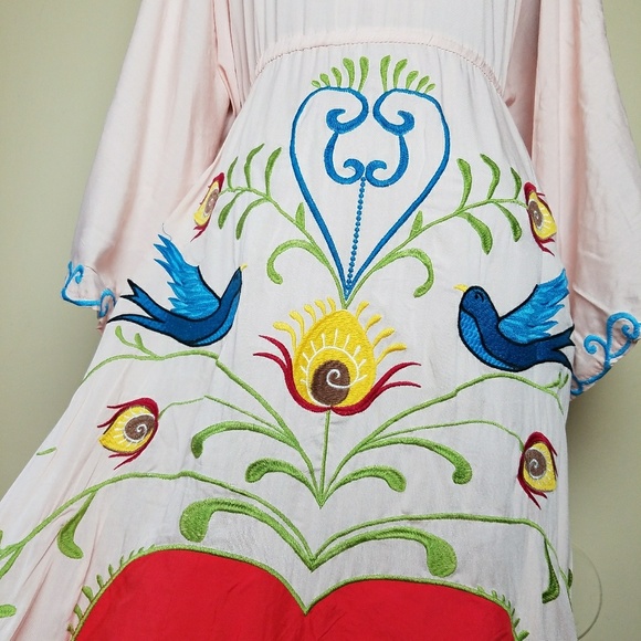 ONE LEFT Bohemian Embroidered Floral Duster Maxi - Picture 4 of 8